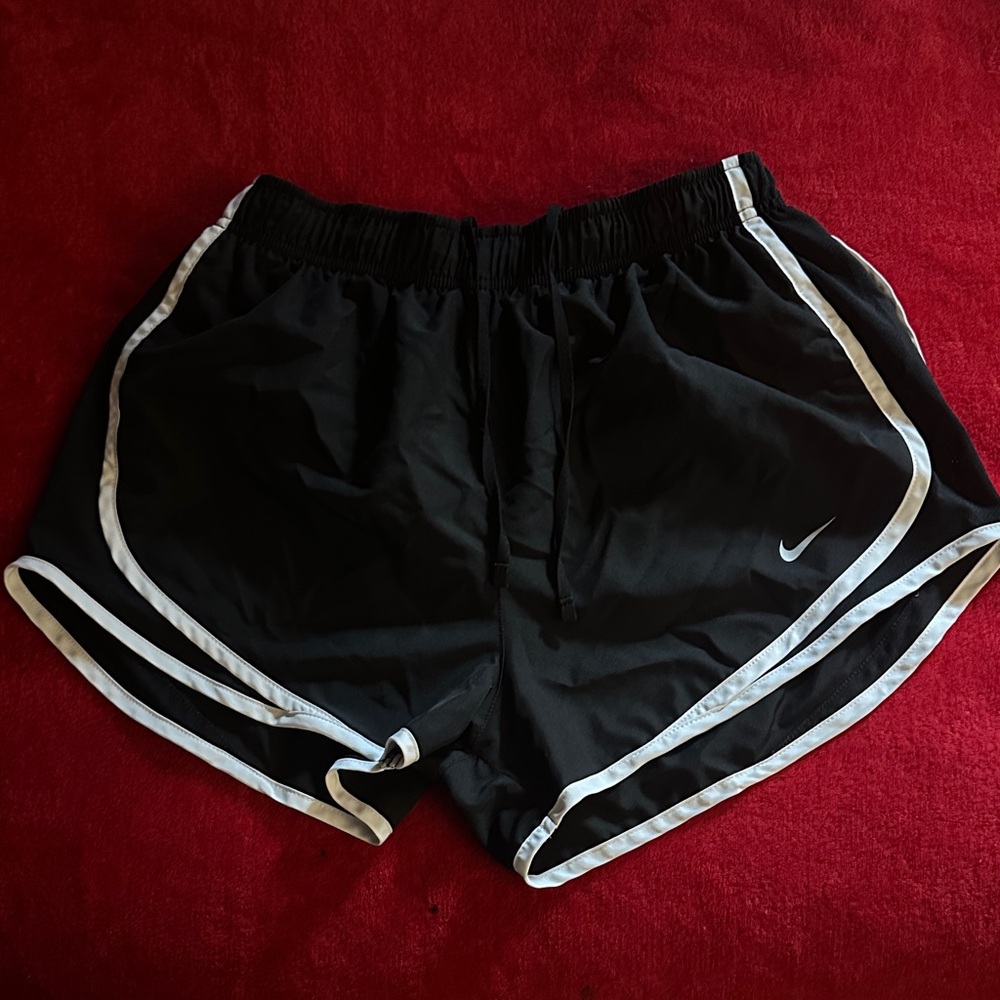 Nike Women's Black Athletic Shorts with White Trim